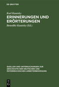 Kautsky |  Erinnerungen und Erörterungen | Buch |  Sack Fachmedien