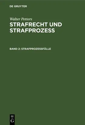 Petters |  Strafprozeßfälle | Buch |  Sack Fachmedien