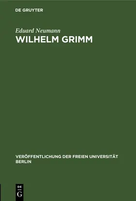 Neumann |  Wilhelm Grimm | Buch |  Sack Fachmedien