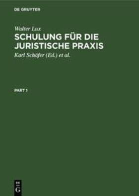 Lux / Newmann / Schäfer | Schulung für die Juristische Praxis | Buch | 978-3-11-230617-8 | sack.de