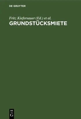 Kiefersauer / Glaser |  Grundstücksmiete | Buch |  Sack Fachmedien