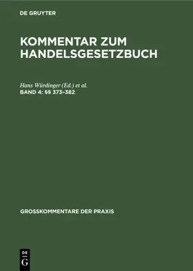 Brüggemann / Würdinger |  (§§ 373-382) | Buch |  Sack Fachmedien