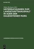Beckmann |  Untersuchungen zum Landschaftshaushalt in Auen der Hauensteiner Murg | Buch |  Sack Fachmedien