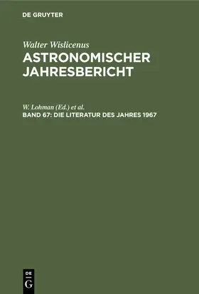 Lohman / Krahn / Henn | Die Literatur des Jahres 1967 | Buch | 978-3-11-230885-1 | www.sack.de