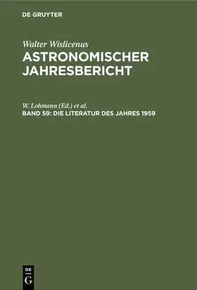 Henn / Lohmann |  Die Literatur des Jahres 1959 | Buch |  Sack Fachmedien