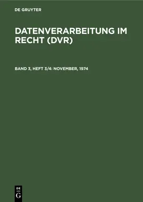Degruyter |  November, 1974 | Buch |  Sack Fachmedien