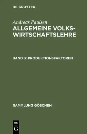 Paulsen |  Produktionsfaktoren | Buch |  Sack Fachmedien