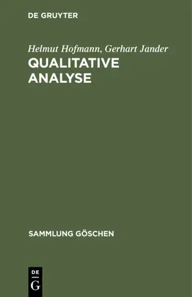 Jander / Hofmann |  Qualitative Analyse | Buch |  Sack Fachmedien