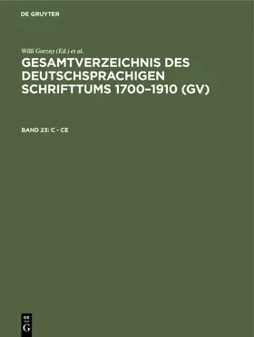 Schmuck / Gorzny |  C - Ce | Buch |  Sack Fachmedien