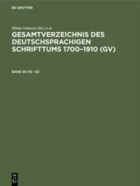 Schmuck / Gorzny | Es - Ez | Buch | 978-3-11-230993-3 | www.sack.de