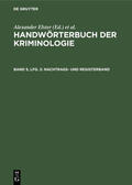 Sieverts / Elster / Schneider |  Nachtrags- und Registerband | Buch |  Sack Fachmedien