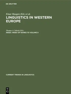 Haugen / Winter |  Index of names to volume 9 | eBook | Sack Fachmedien