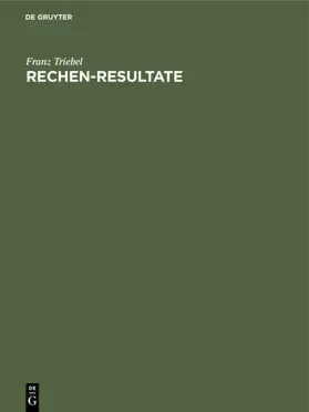 Triebel |  Rechen-Resultate | eBook | Sack Fachmedien