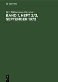 Bühnemann / Fiedler |  Band 1, Heft 2/3, September 1972 | eBook | Sack Fachmedien