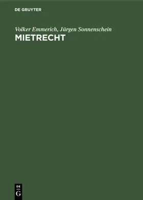 Emmerich / Sonnenschein | Mietrecht | E-Book | sack.de
