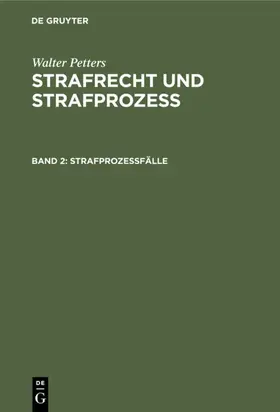 Petters |  Strafprozeßfälle | eBook | Sack Fachmedien