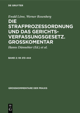 Dünnebier / Löwe / Gollwitzer | §§ 213–444 | E-Book | sack.de