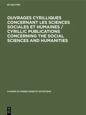 Ouvrages cyrilliques concernant les sciences sociales et humaines / Cyrillic publications concerning the social sciences and humanities | E-Book | www.sack.de