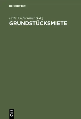 Kiefersauer / Glaser / Brumby |  Grundstücksmiete | eBook | Sack Fachmedien
