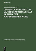 Beckmann |  Untersuchungen zum Landschaftshaushalt in Auen der Hauensteiner Murg | eBook | Sack Fachmedien