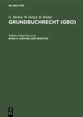 Imhof / Riedel |  Anhang und Register | eBook | Sack Fachmedien