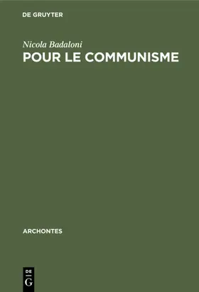 Badaloni |  Pour le communisme | eBook | Sack Fachmedien