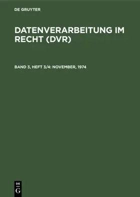  November, 1974 | eBook | Sack Fachmedien