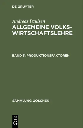 Paulsen |  Produktionsfaktoren | eBook | Sack Fachmedien