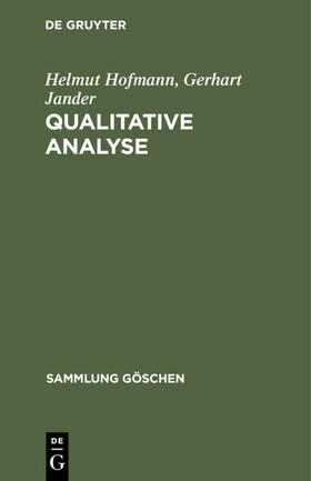 Hofmann / Jander | Qualitative Analyse | E-Book | sack.de