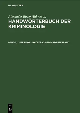Sieverts / Elster / Schneider |  Nachtrags- und Registerband | Buch |  Sack Fachmedien