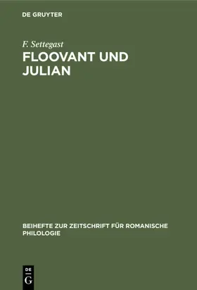 Settegast |  Floovant und Julian | Buch |  Sack Fachmedien