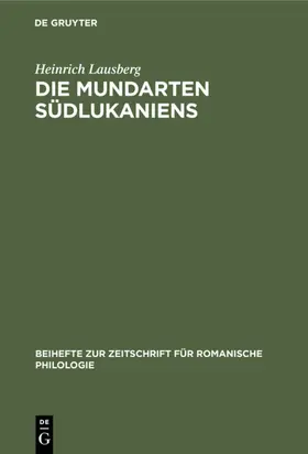 Lausberg |  Die Mundarten Südlukaniens | Buch |  Sack Fachmedien