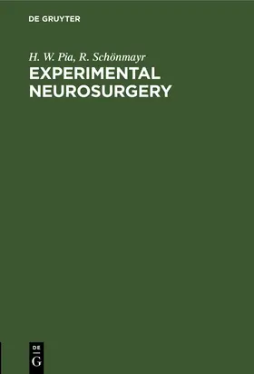 Pia / Schönmayr | Experimental Neurosurgery | Buch | 978-3-11-232933-7 | www.sack.de