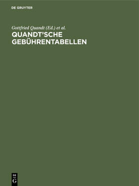 Quandt / Wolter / Keune | Quandt’sche Gebührentabellen | E-Book | sack.de