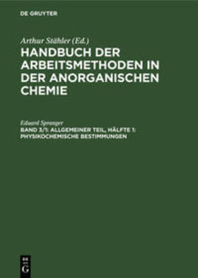 Spranger | Allgemeiner Teil, Hälfte 1: Physikochemische Bestimmungen | Buch | 978-3-11-233123-1 | sack.de