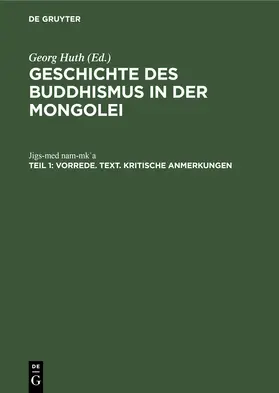 Nam-Mk'a / Huth |  Vorrede. Text. Kritische Anmerkungen | Buch |  Sack Fachmedien