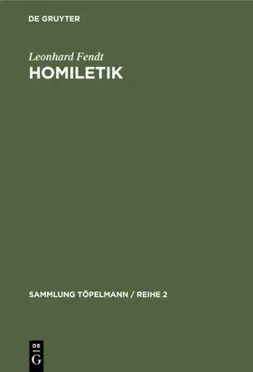 Fendt |  Homiletik | Buch |  Sack Fachmedien