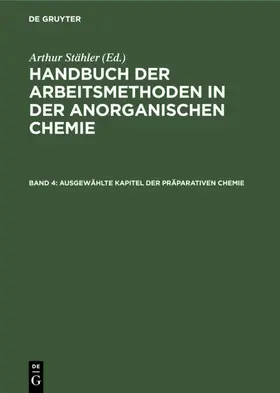 Stähler |  Ausgewählte Kapitel der präparativen Chemie | Buch |  Sack Fachmedien