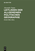 Supan / Obst |  Leitlinien der allgemeinen politischen Geographie | eBook | Sack Fachmedien