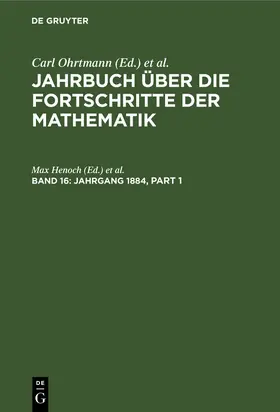 Lampe / Henoch |  Jahrgang 1884 | Buch |  Sack Fachmedien
