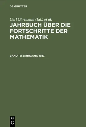 Lampe / Ohrtmann / Henoch |  Jahrgang 1883 | Buch |  Sack Fachmedien