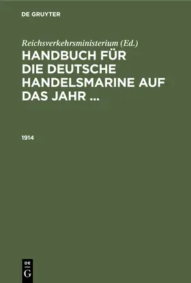 Reichsverkehrsministerium |  1914 | Buch |  Sack Fachmedien