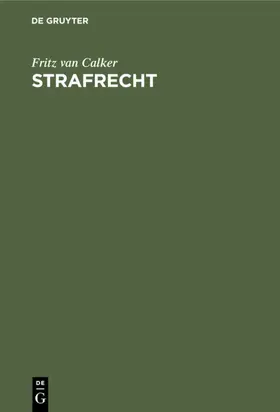 Calker | Strafrecht | E-Book | www.sack.de