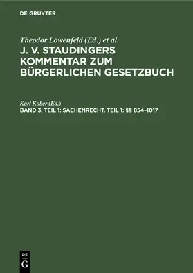 Kober |  Sachenrecht. Teil 1: §§ 854-1017 | Buch |  Sack Fachmedien