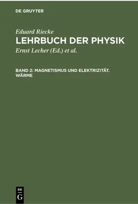 Riecke |  Magnetismus und Elektrizität. Wärme | eBook | Sack Fachmedien