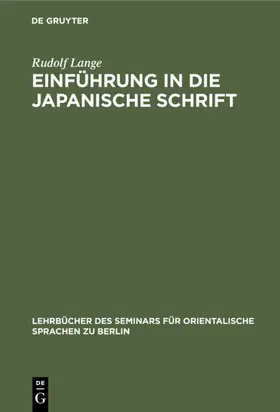 Lange |  Einführung in die japanische Schrift | eBook | Sack Fachmedien