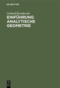 Kowalewski |  Einführung Analytische Geometrie | Buch |  Sack Fachmedien