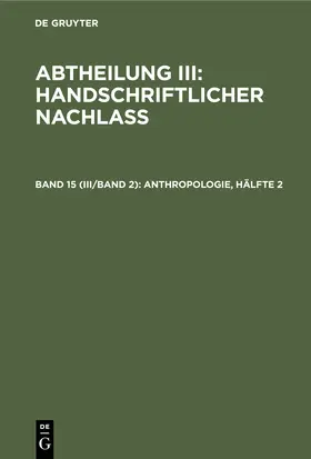 Degruyter |  Anthropologie, Hälfte 2 | Buch |  Sack Fachmedien
