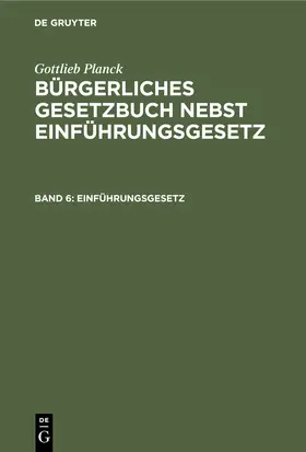 Planck |  Einführungsgesetz | Buch |  Sack Fachmedien