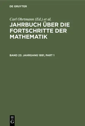 Ohrtmann / Henoch / [unknown] |  Jahrgang 1891 | eBook | Sack Fachmedien
